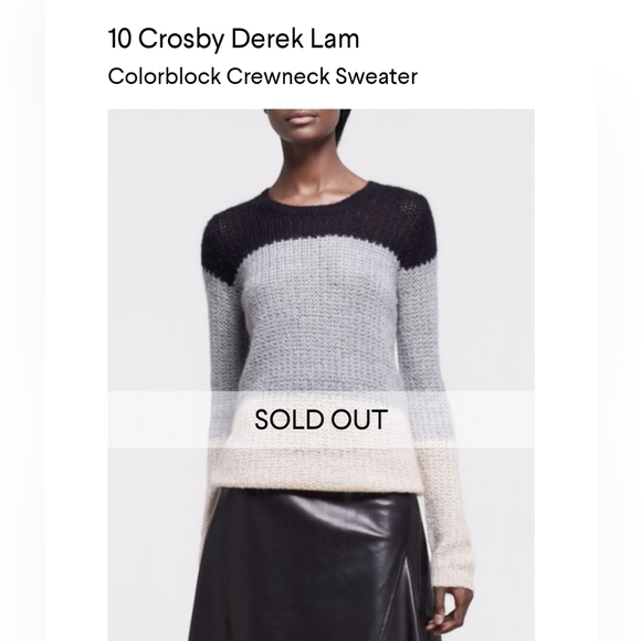 10 Crosby Derek Lam Colorblock Knit Sweater - Picture 3 of 13
